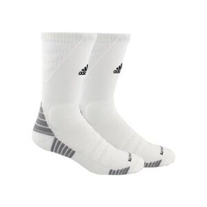 Adidas Alphaskin Maximum Cushioned Crew Socks White Grey Black Size L New